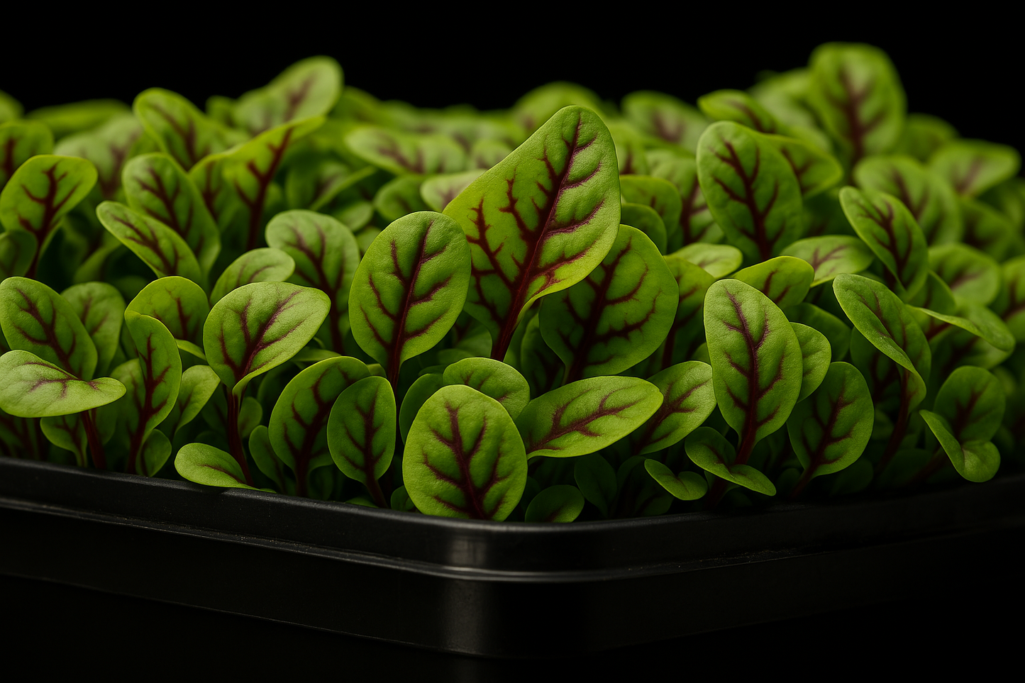 Red Veined Sorrel Microgreens